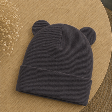 Шапочка в рубчик Bear 091 фото