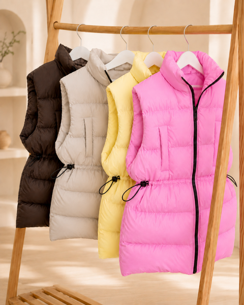 Дитяча жилетка із куліскою на талії Puffer-vest фото