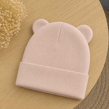 Шапочка в рубчик Bear 091 фото