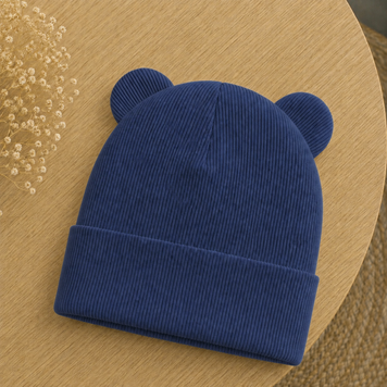 Шапочка в рубчик Bear 091 фото
