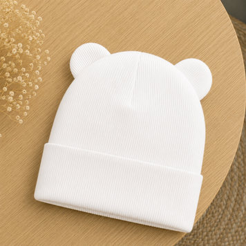 Шапочка в рубчик Bear 091 фото